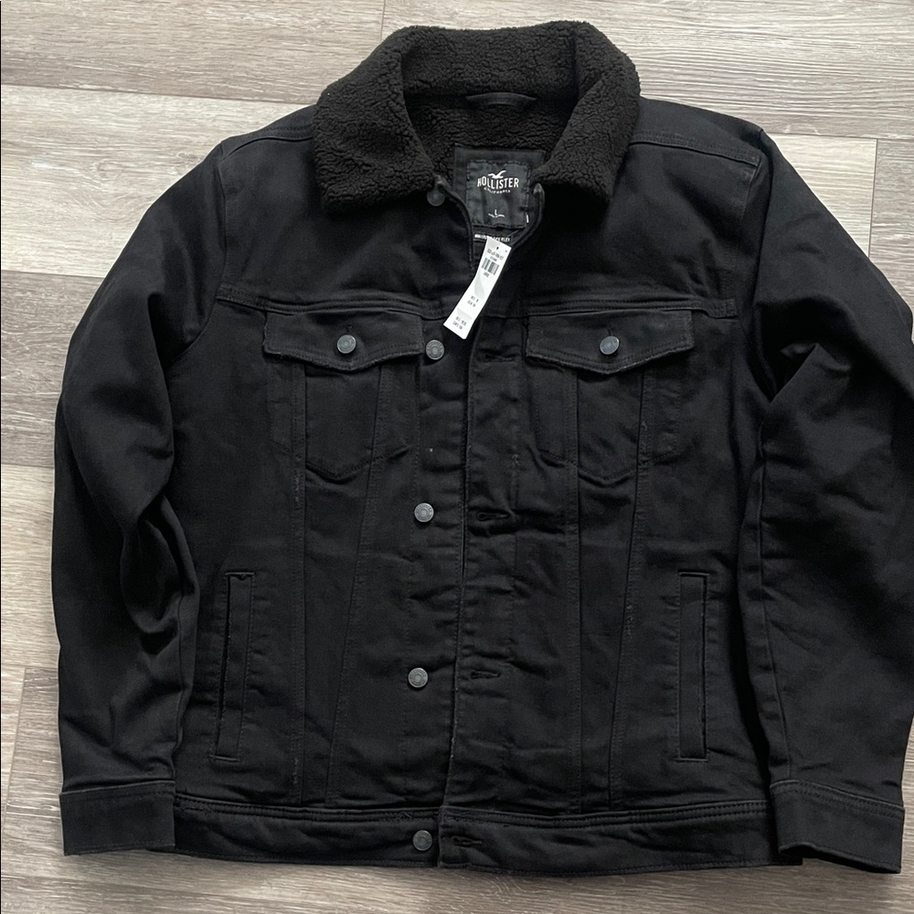 Hollister Black Sherpa-Lined Jacket